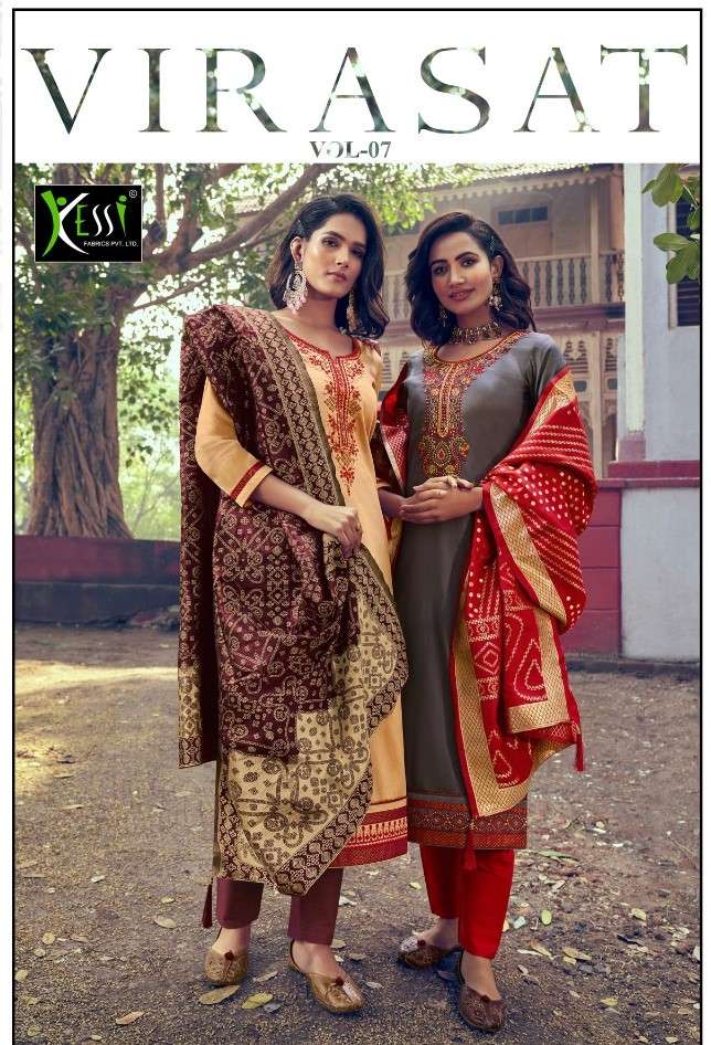Buy Virasat Vol 7 Kessi Fabric Jam Silk Wholesale Online Dealer Salwar Suit